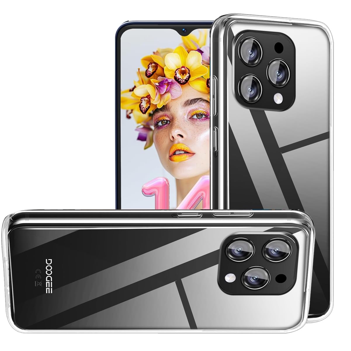 HuiYouMY Case Compatible with Doogee N55 / N55 Pro / N55 Plus Cover for Doogee N55 / N55 Pro / N55 Plus, Slim Fit Soft TPU Shockproof Anti-Scratch Phone Case Cover