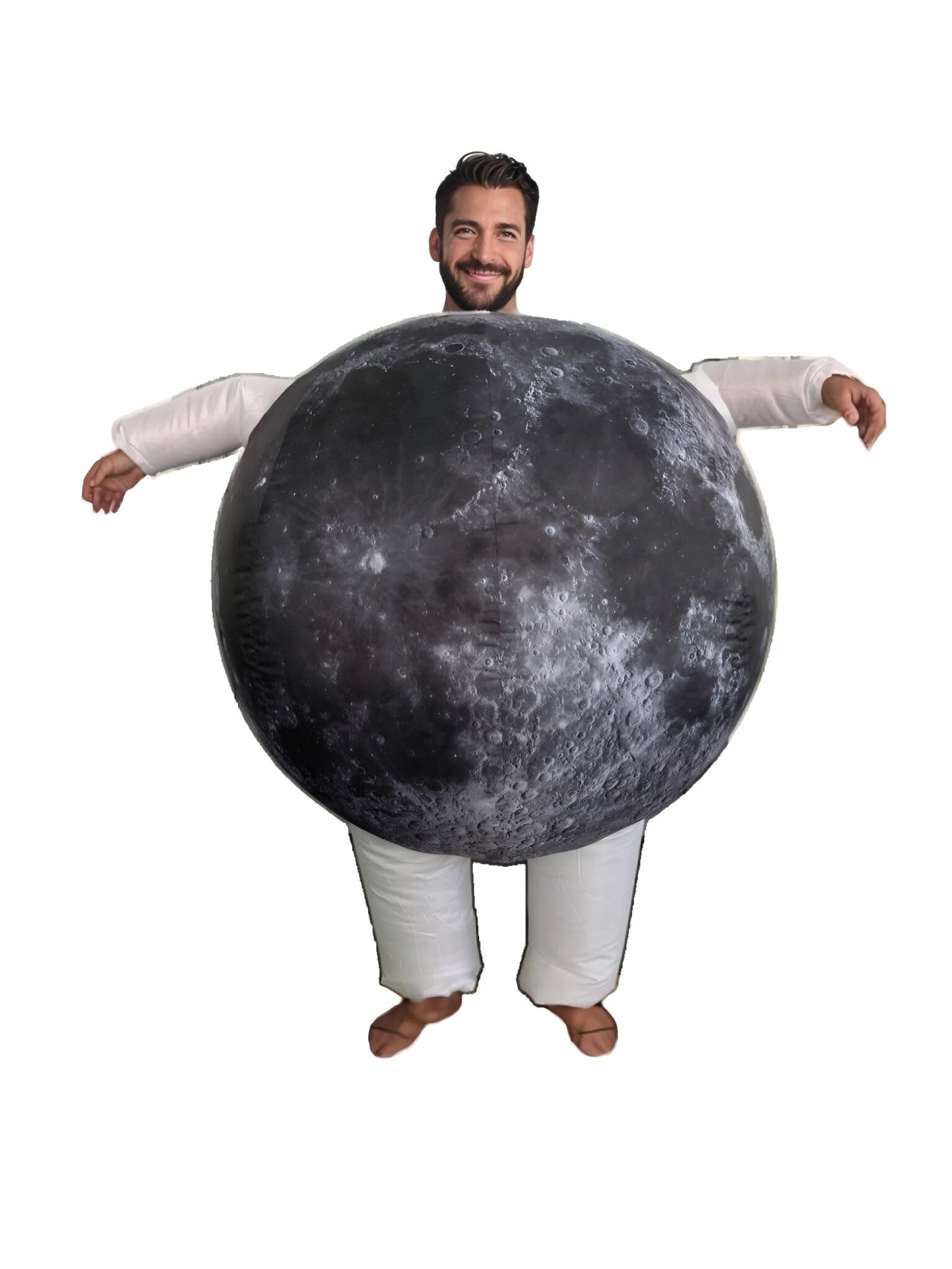 Photo 1 of LaKimLin Halloween Inflatable Planet Costume for Adults Moon Mascot Costume Full-Body Planet Cosplay Suit for Halloween, Christmas,Carnival