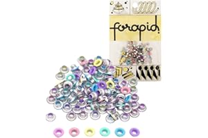 FoRapid 3mm/1/8" Aluminum Quicklet Eyelets-Scrapbooking/Birthday Wedding Greeting Holiday Card/Paper Craft/Luggage Cruise Tag/DIY Album/Clothing etc-Pre-Cut Back Slit Set with a Pen-84 PCS (Pastel)