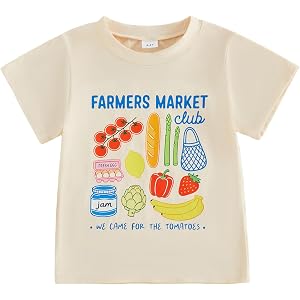 Honganda Kids Toddler Girl Boy Summer T-Shirt Fruit Letters Print Tee Tops | Short Sleeve, Crewneck, Strawberry Shirt for Tod