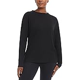 Jockey womens Oversized Rib Detail Crew Neck Pullover Sweatshirt