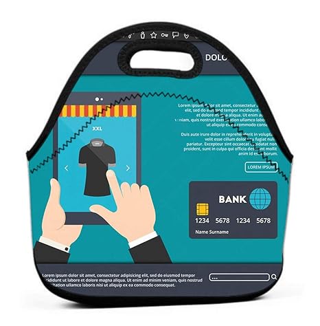 Amazon Com Lunch Bag Printed Insulated Lunch Box School Picnic