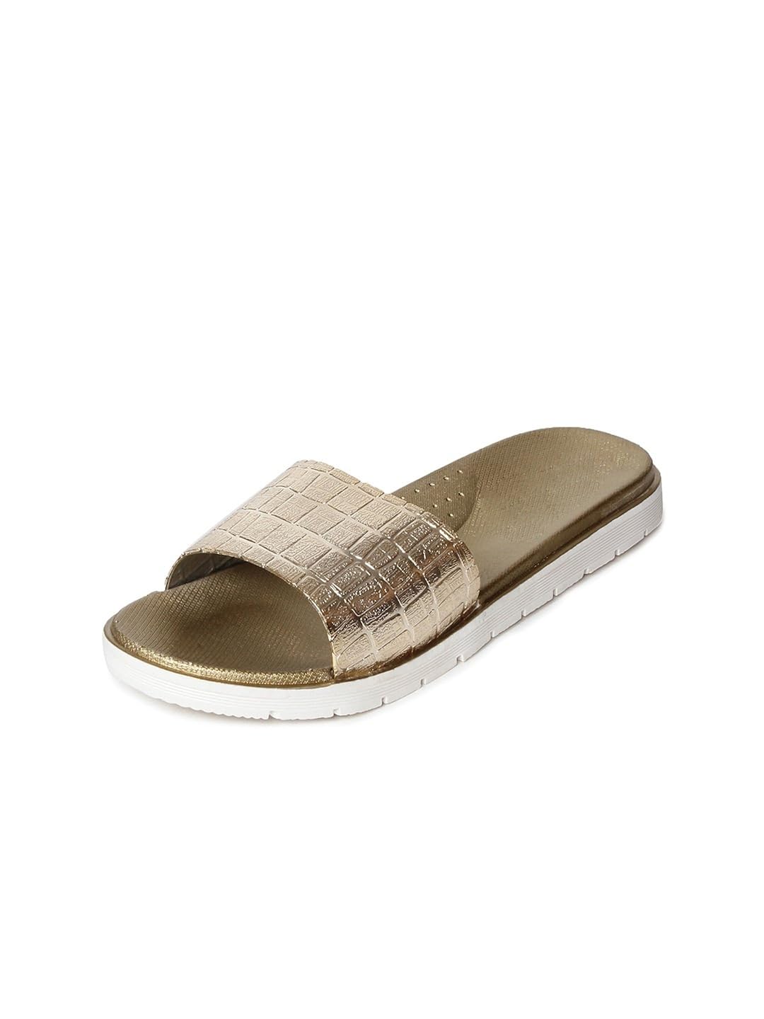 meriggiare women gold synthetic flats