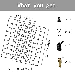 PEAUARL Metal Mesh Wall Grid Panel for Photo