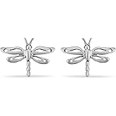 Boma Jewelry Sterling Silver Dragonfly Insect Stud Earrings