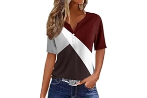 UJAKEL Womens Tops Ladies Tops and Blouses Short Sleeve Loose Fitting Print Spring Plus Size Top Vneck Shirts Tunic Blouse