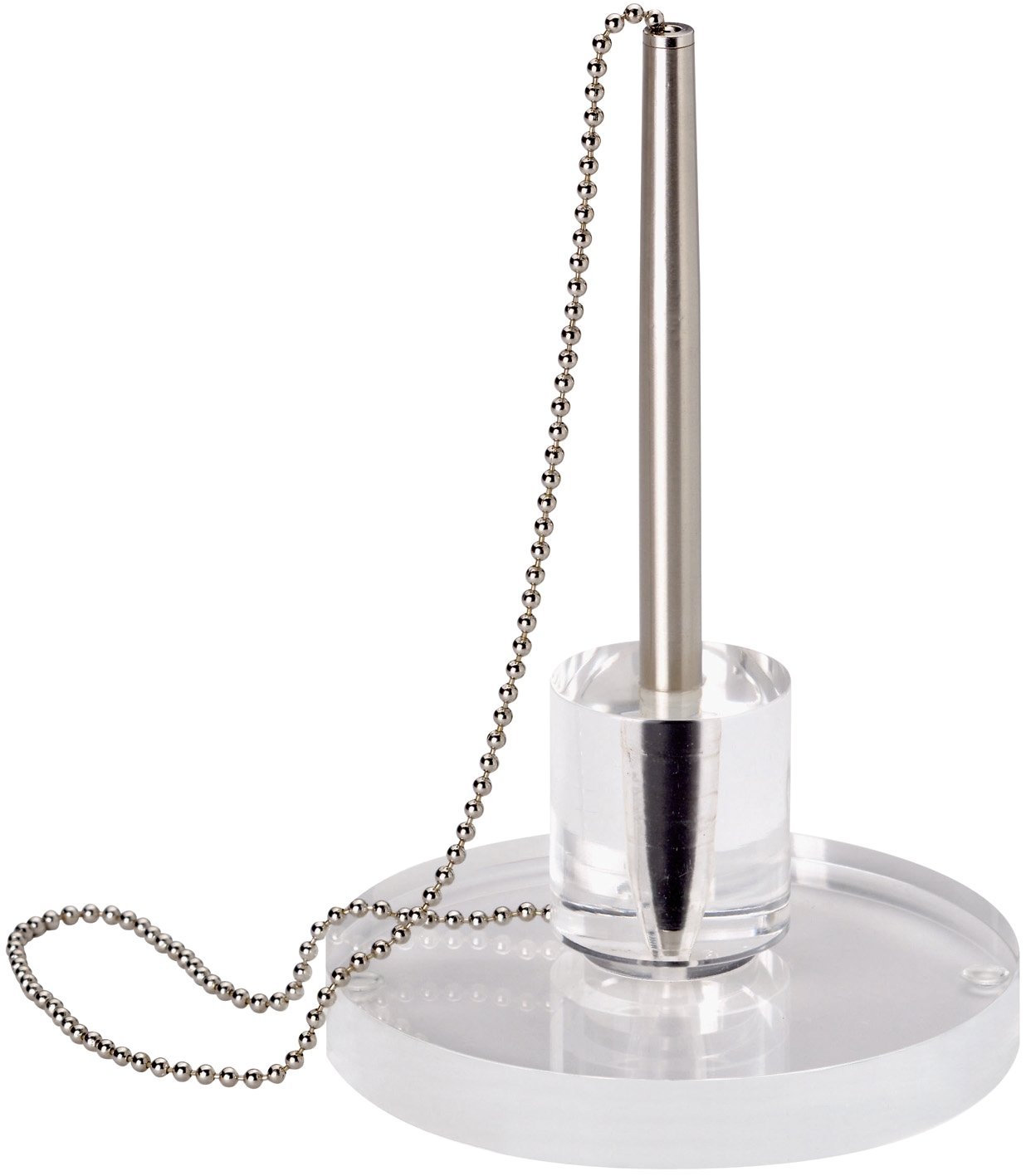 MAUL Counter Pen Holder Acrylic, Strong Bead Chain, 110 mm Width, 165 mm Height, Transparent