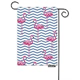 Moslion Pink Flamingo Garden Flag Vertical Double