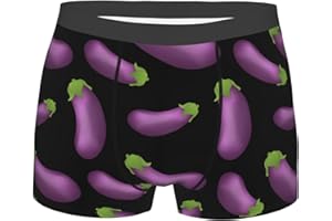 Eggplant Aubergine Men's Boxer Briefs Underwear Breathable Boxer Shorts Panties Soft Stretchy Underpants Trunks