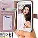 Abacus24-7 iPhone 8 / 7 Case, Wallet with Flip Cover [RFID Blocking] and Stand, Rosegold