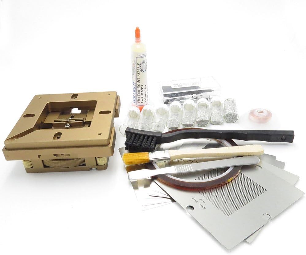LS Granville BGA Rework Stations Repair System Upper and Lower Lid Magnet Auto Adjust BGA Reballing Station +Sik Tin Template Solder Ball +