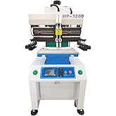 EQCOTWEA Semi-automatic Solder Paste Printer Tin Paste Printing Machine SMT Circuit Board Printer Assembly Line High Accuracy PCB Stencil Printer 3-in-1 Solenoid Valve Control 0.02mm Accuracy 110V