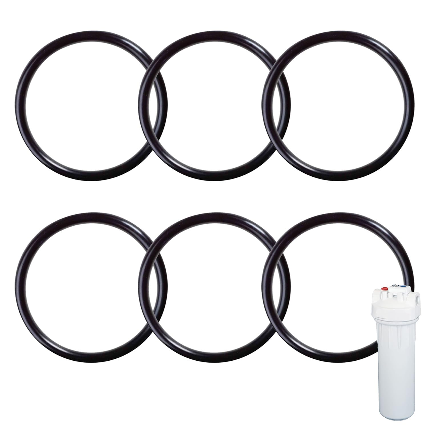 Photo 1 of Impresa O-Rings Water Filter Replacement Gaskets - 6 Pack - Tight Seal and Stops Leaks - Quick and Easy to Install - Compatible with Whole Home Water Filtration System (3.56 inch)