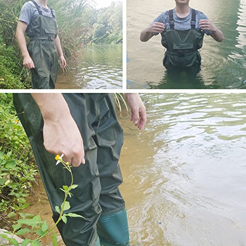 Chest Wader Fishing Hunting Boot Foot Waders, Durable Waterproof Light Weight Affortable + Wader Hanger