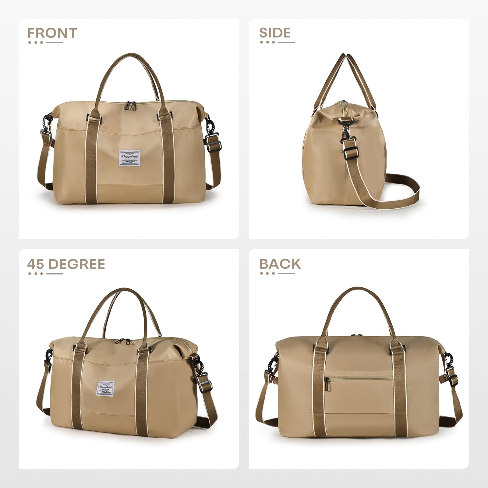 BAGZY Easyjet Handgepäck 45x36x20 Handgepäck Tasche für Flugzeug 32L Faltbare Reisetasche Wasserdicht Sporttasche Weekender Handgepäck Koffer Mit Nasse Tasche Herren Damen Für Fitness, Arbeit,Black 6