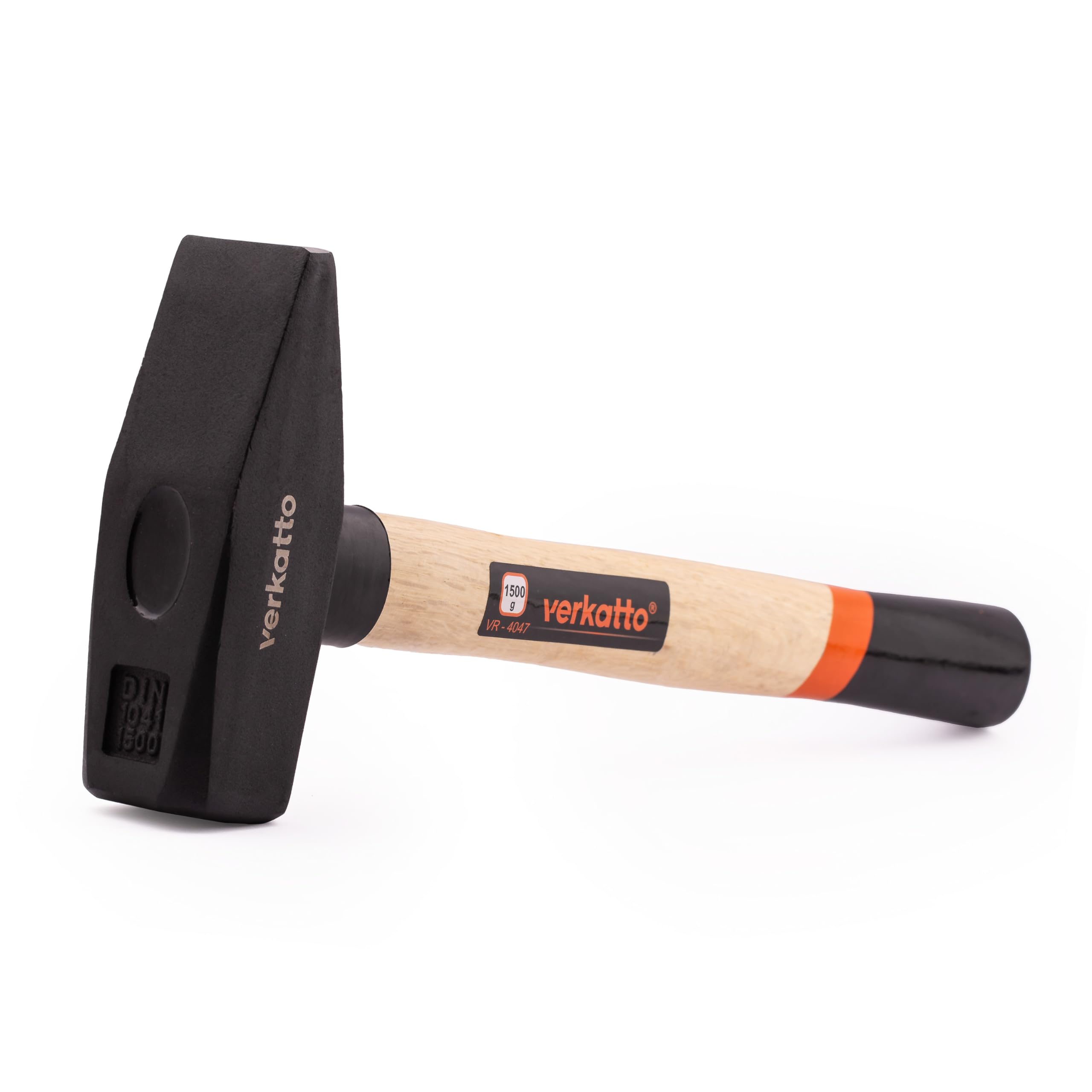Mivos Engineer's Hammer 1500 g with Wooden Handle - Hammer with Forged Steel Head and Handle Made of Robust Wood - Engineer's Hammer 1500 g Head Weight - Mechanic's Hammer - DIN 1041