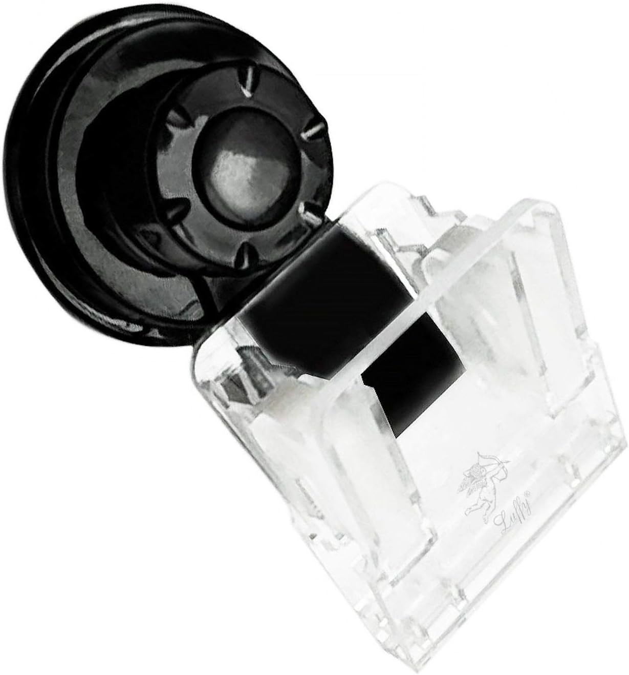 Catappa Leaf Clip (1 pc), Compact 4” x 2” Veggie or Catappa Leaf Holder, Secure, Removable Suction Cup Base with Clear Clamp, Improve Health of Betta, Goldfish, Guppy, Shrimp and Freshwater Fish