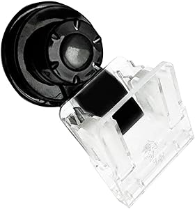 Catappa Leaf Clip (1 pc), Compact 4” x 2” Veggie or Catappa Leaf Holder, Secure, Removable Suction Cup Base with Clear Clamp, Improve Health of Betta, Goldfish, Guppy, Shrimp and Freshwater Fish