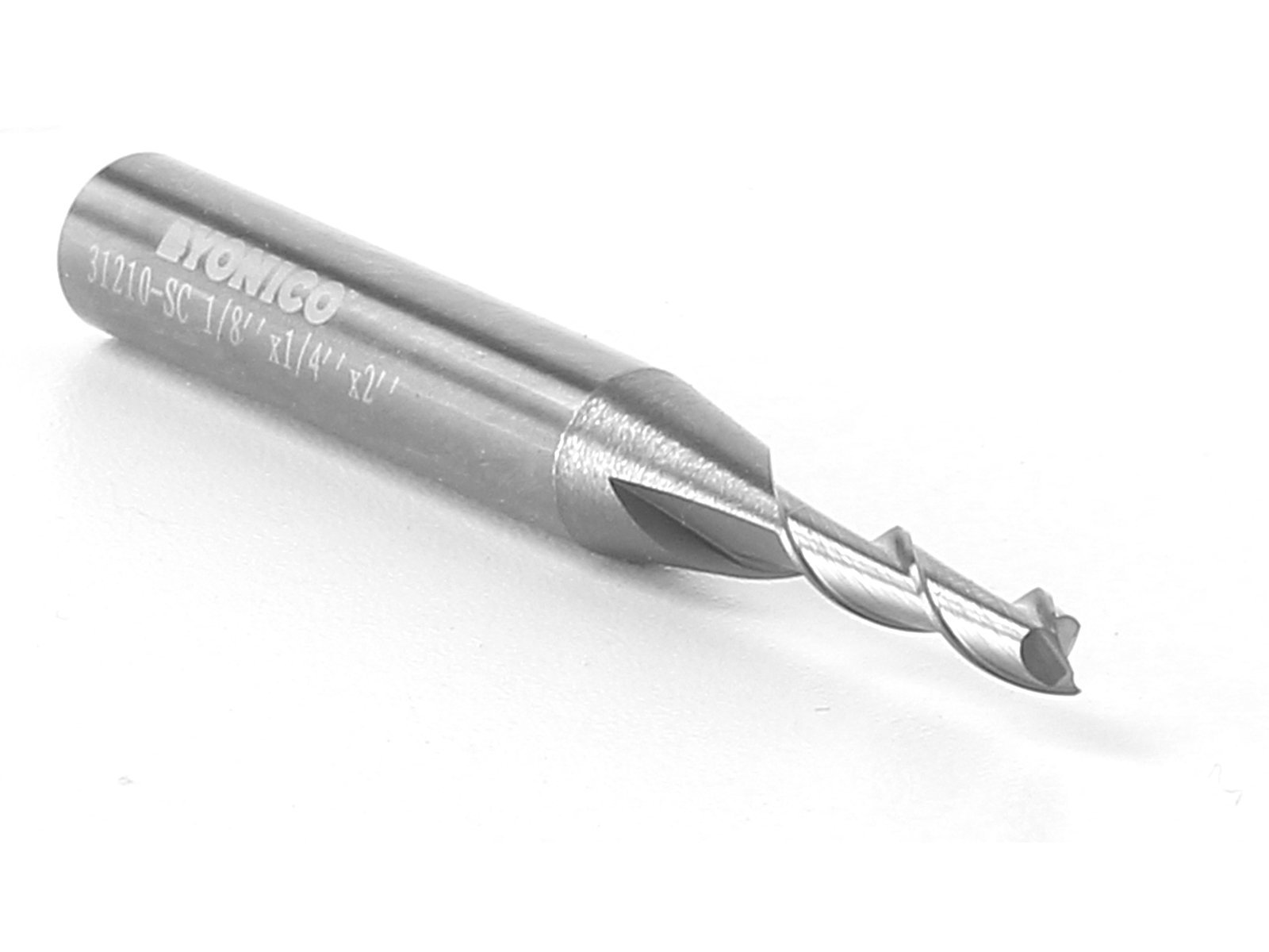 Yonico 31210-SC 1/8-Inch Dia. 2 Flute Upcut Spiral End Mill CNC Router Bit 1/4-Inch Shank โ image 1