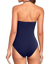 Holipick Women Navy Blue and White One Piece