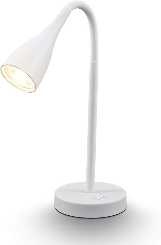 bklicht i lampara led de mesa blanca i lampara flexible de escritorio incl gu10 led i 5w i 400lm i 3 000k