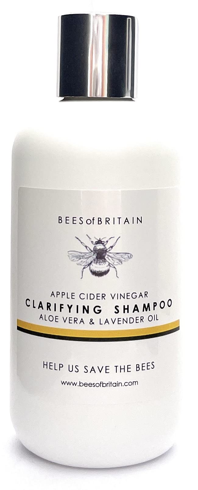 BEES of BRITAIN Clarifying Shampoo – Aloe Vera & Lavender with Apple Cider Vinegar – pH Balanced for Sensitive Scalps – 99% Natural Origin Hair Detox – Sulphate-Free & Vegan 250ml
