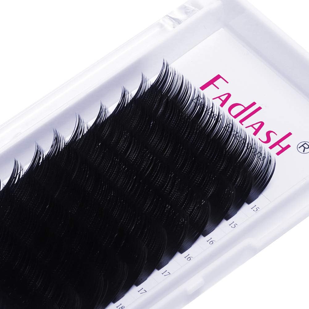 Fadlash Individual Classic Eyelash Extension 0.20mm D Curl 15-20mm Mixed Tray 1:1 Matte Black Professional Classic Individual Lashes - Image 3