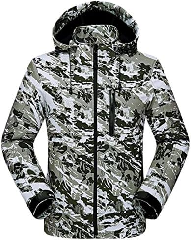 YYear Men's Outdoor Coat Camo Softshell Jacket Waterproof Windproof Hooded Ski Jacket