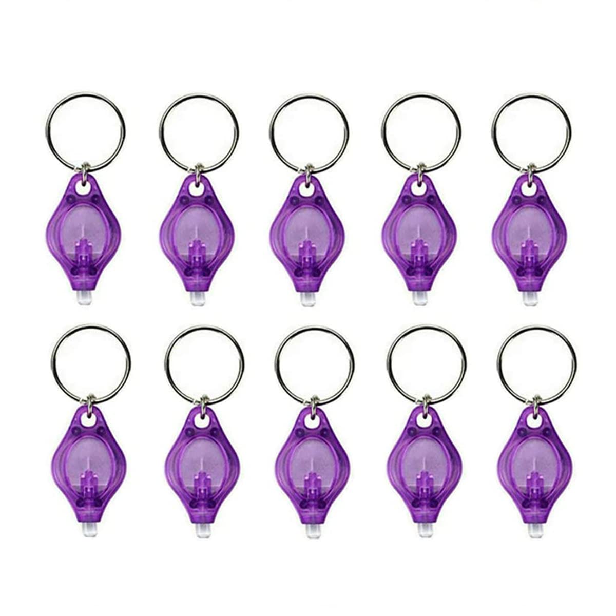 MACHSWON 10PCS Mini Keychain Torches Flashlight UV Money Checker Key-Chain LED Money Detector Light Key Ring Light Torch Purple
