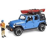 Bruder 02529 Jeep Wrangler Rubicon Unlimited with Kayak and Kayaker | Off-road vehicle, toy figure, bworld, vehicle, car, scale 1:16