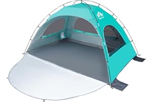 Night Cat Beach Tent Portable Camping Sun Shade Shelter for 2-4 Persons with UV Protection 3 Breathable Mesh Windows Extended Tent Floor Easy Set Up Outdoor