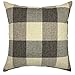 YOUR SMILE Retro Farmhouse Buffalo Tartan Chequer Plaid Cotton Linen Decorative Throw Pillow Case Cushion Cover Pillowcase for Sofa,Set of 2 (Brown, 18''x18'')