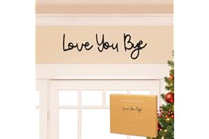 Dripykiaa Love You Bye Wood Sign Home Decor Boho Decor Wall Decor Express Love and Warm for Your Family Lovers Wall Art Gift Hallway Entryway Door Valentine Decorations for Home