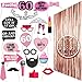 60th Birthday Decorations, Photo Booth Props Favors & Backdrop Foil Fringe Curtain Banner for Happy 60 Sixty Year Old Bday Party Women Her Wife Best Friend BFF Mom Sister Aunt Bash | Pink Rose Gold