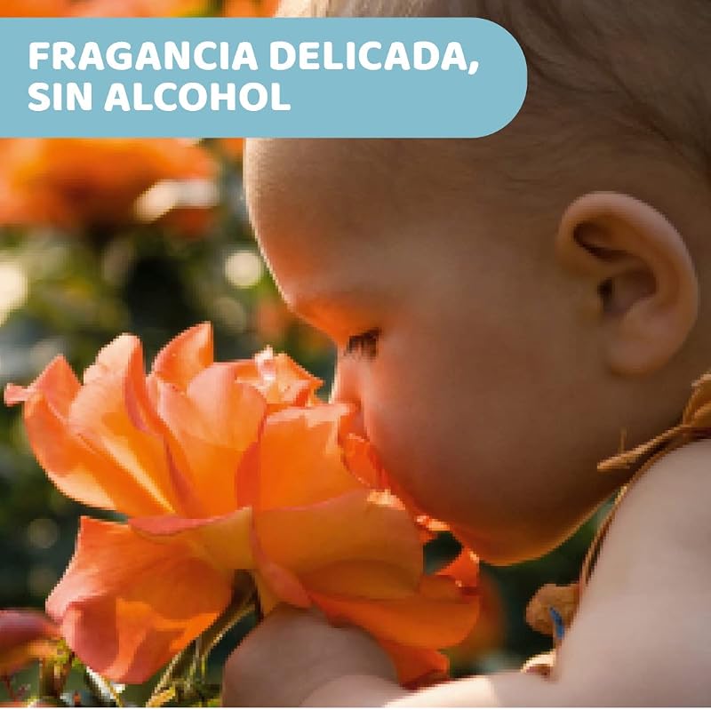 Chicco água perfumada sensação natural, fragrância fresca e delicada, colônia sem álcool para bebês e recém-nascidos, recipiente de vidro, 100 ml