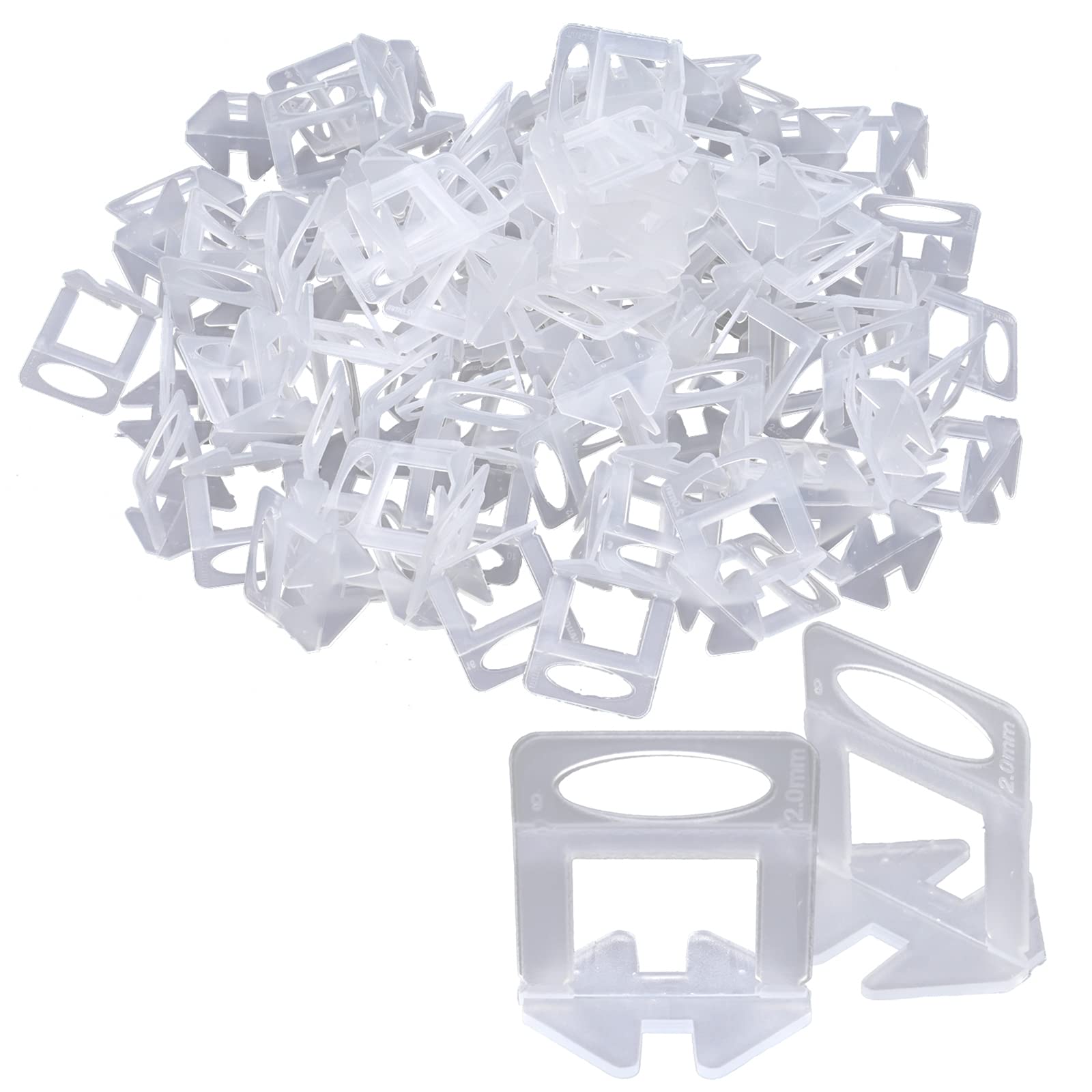 Tile Leveling Clips 2mm 200 Pcs DBOO Tile Leveling System Spacers Clips DIY Floor Tile Spacer Tiles Leveler Spacers