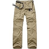 Mens Hiking Convertible Pants Quick Dry Waterproof Zip Off Lightweight Cargo Safari Fishing Work Pants Trousers with Belt