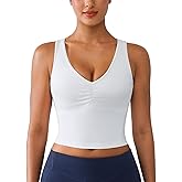 BRXL Womens Workout Tank Tops with Built in Bra Racerback Padded Crop Tops Tight Fit Camisole with Light Support