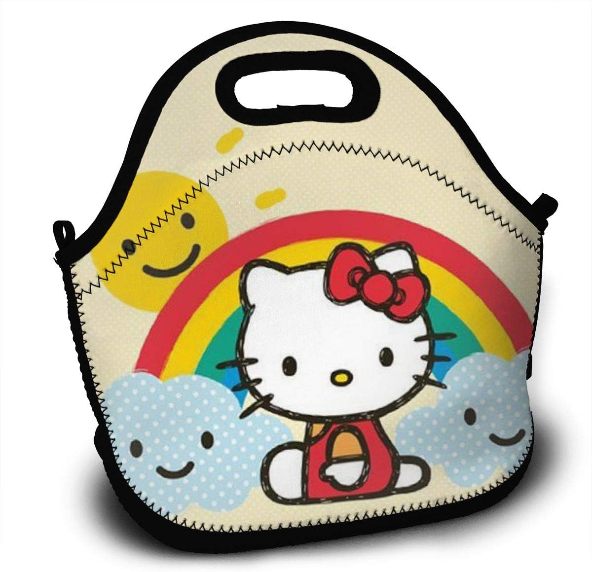 Sunshine Hello Kitty Lunch Bag Handbag Insulated Portable Storage Bento Bag Picnic Bag Suitable for School Office Travel