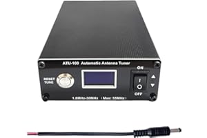ATU-100 EXT Antenna Tuner for Ham Radio, GOOZEEZOO V3.2 1.8-55MHz Automatic Antenna Tuner for Ham Radio Enthusiasts, Low SWR on All Bands Great for POTA/SOTA/DX