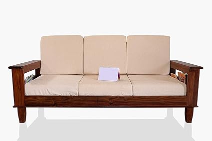 Craftatozsolid Sheesham Wood 3 Seater Sofa Set Living Room