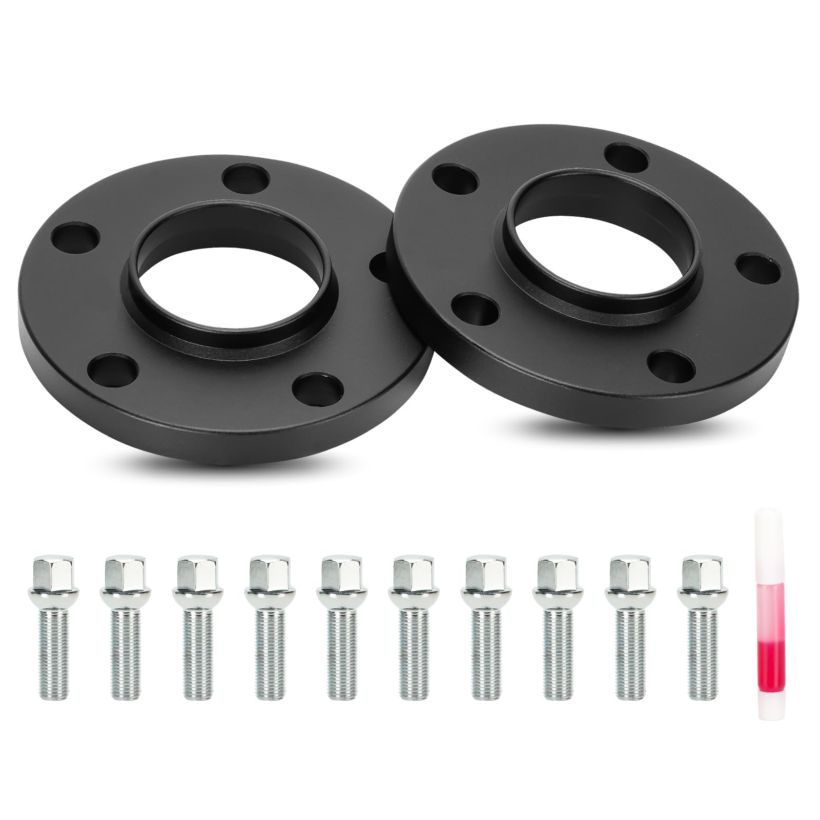 Photo 1 of 2PCs 5x112mm Hubcentric Wheel Adapters for Audi A4 S4 A5 S5 A6 S6 A7 S7 A8 S8, 14x1.5 Thread (40mm Shank Sphere Seat Type) 66.6mm Bore 12mm Thick Wheel Spacer fits Benz E200 E250 E300 E350 E400