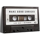Balgardekor Painting Canvas Motivating Wall Art Home Decor for Living Room Office Inspirational Quote Make Good Choice Life Has No Rewind Pause If You Must.But Don't Stop (1, White, 12 x 16 Inches)