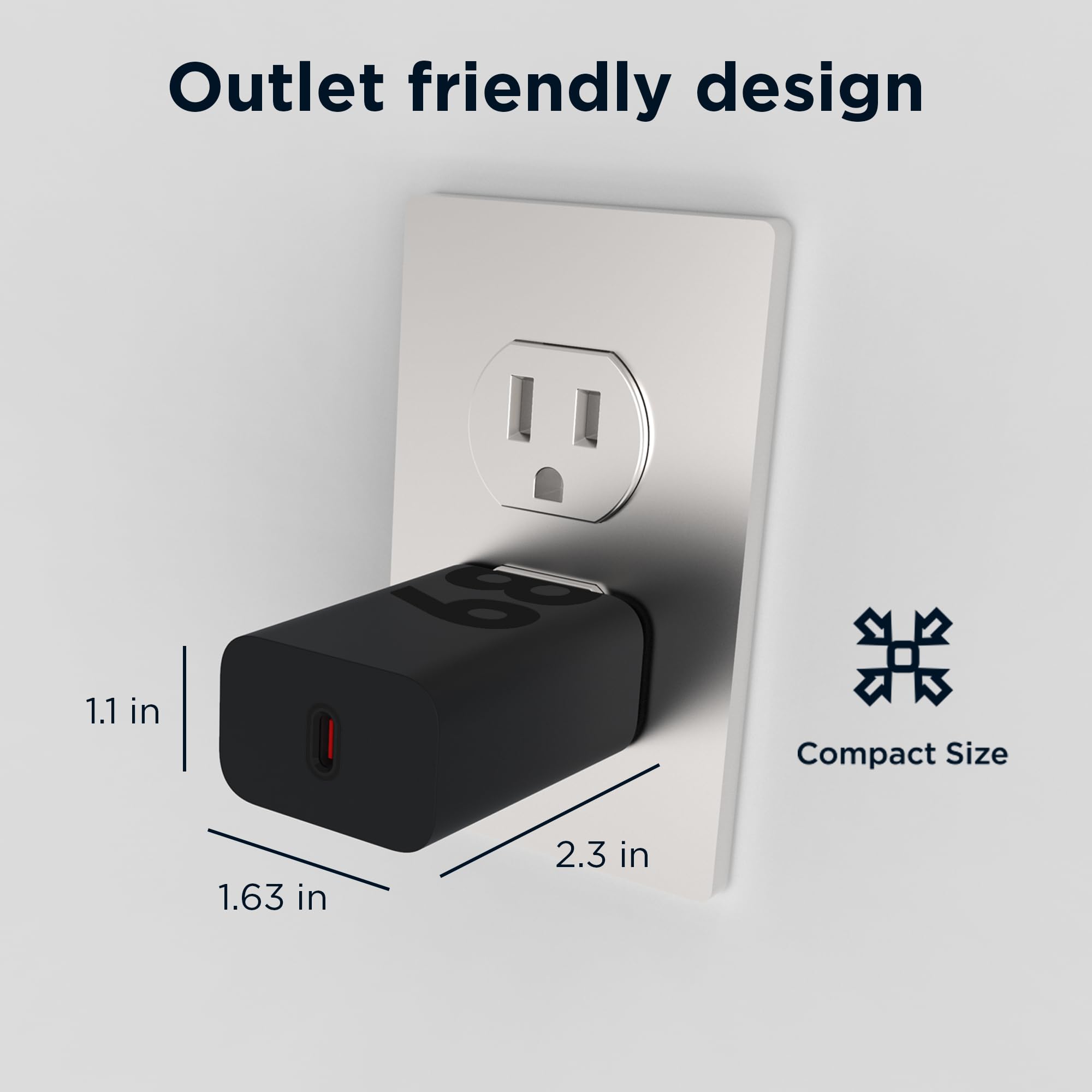 Motorola TurboPower 68W USB-C Wall Charger + 3.3ft 6.5 Amp E-Marked Cable, GaN Tech, Fastest for Moto G Stylus (2025), Motorola Edge+ (Plus) 2022/2023,Edge 2023/2024,Razr+ (Plus) 2024, PD Devices