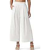 Willit Women's Linen Pants Wide Leg Casual Beach Summer Pants Palazzo Lounge Pants with Pockets