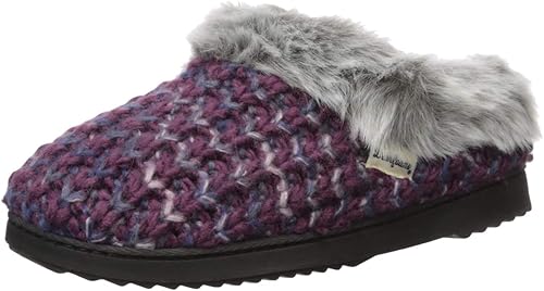 women's dearfoams chenille knit clog slippers