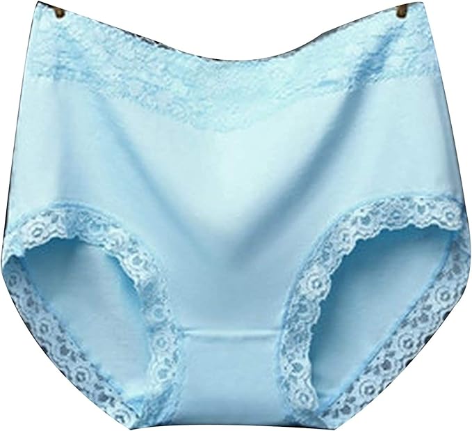 Mutandine Di Cotone Di Pizzo A Prova Di Perdite Taglie Forti,Slip Per Il Periodo Mestruale Elasticizzato Con Controllo Della Pancia In Pizzo Sexy,Biancheria Intima Da Donna A Vita Alta (5XL, B - Foto 8