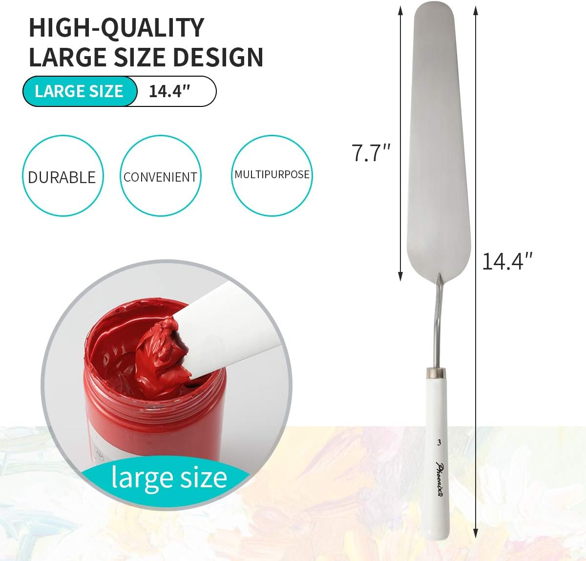 Gazeer Stainless Steel Artists Painting Knife - Palette Knives - Spatula Palette Knife Painting Mixing Scraper, Thin and Flexible Art Tools for Oil Painting, Acrylic Mixing, Etc.