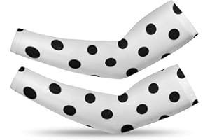 RLDOBOFE Polka Dot Cooling Arm Sleeves for Men Women UV Sun Protection Compression Sleeve Tattoo Cover for Cycling