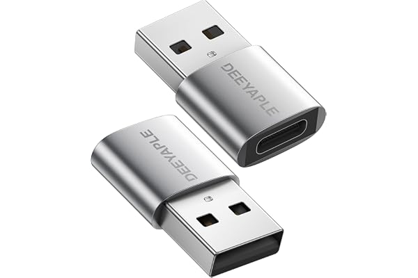 Deeyaple USB to USB C Adapter 2Pack– C Female to A Male Adapter Car Charger Converter for iPad, iPhone 16/15 Pro Max, Galaxy